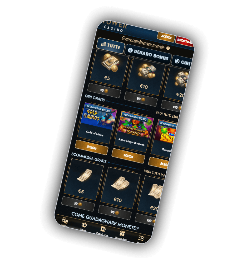 Negozio bonus con schede di denaro bonus, giri gratis e scommesse gratis